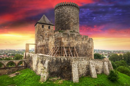 Medieval castle in Bedzin at sunset