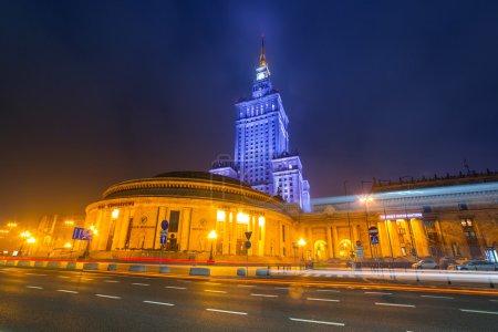 The Palace of Culture and Science in the city center of Warsaw, Poland