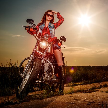 Biker girl with sunglasses