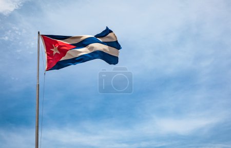 Cuban flag flying in the wind