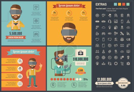 Virtual Reality flat design Infographic Template