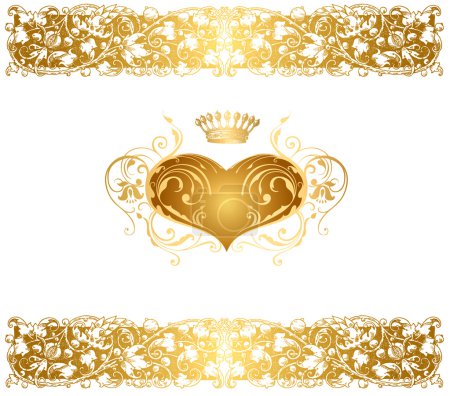 Holiday background with gold heart