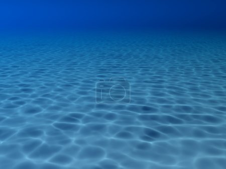 Underwater , sea surface with sunbeam shining through