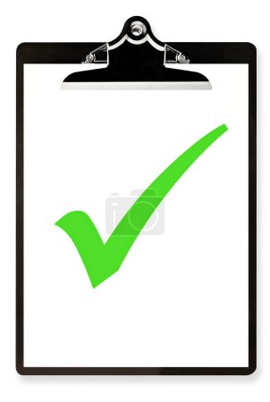 Clipboard with Green Tick