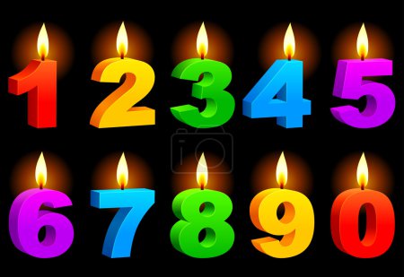 Numbered candles.