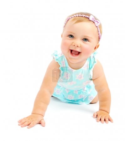 Adorable little baby girl laughing