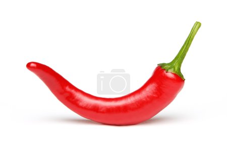 Red chilli pepper on white