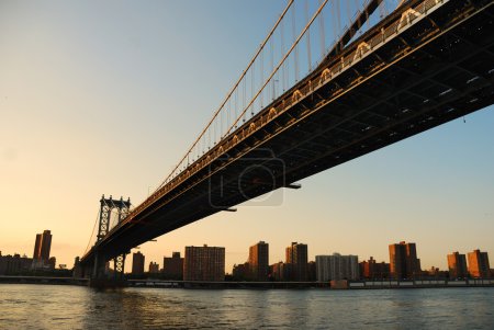 New York City Manhattan Bridge sunset