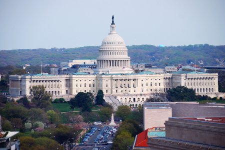 Capitol hill building aerial view, Washington DC