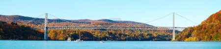 Bear Mountain Bridge panorama in Autumn