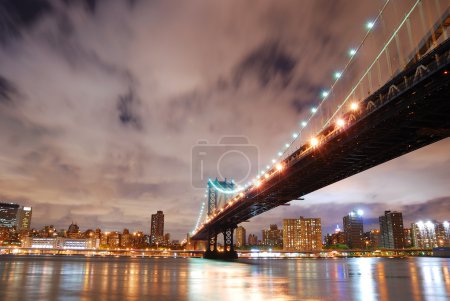 New York City Manhattan Bridge over Hudson River