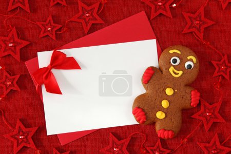 Gingerbread man and blank card