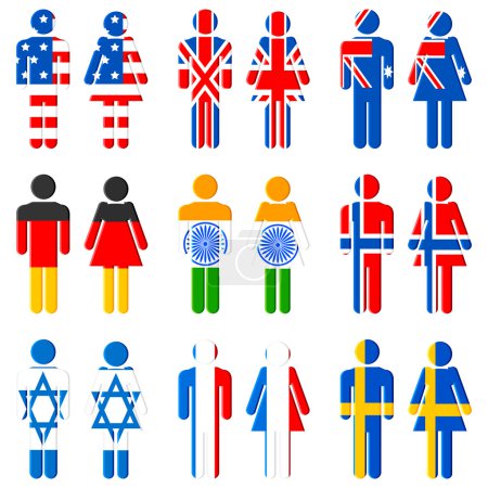 Human Icon of Different Nation
