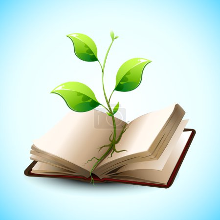 Plant Growing in Open Book