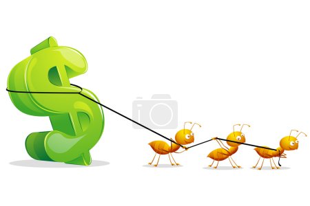 Ants dragging Dollar