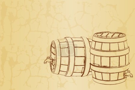 Beer Barrel on Vintage Background
