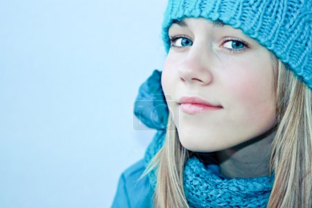 Beautiful female in winter clothes