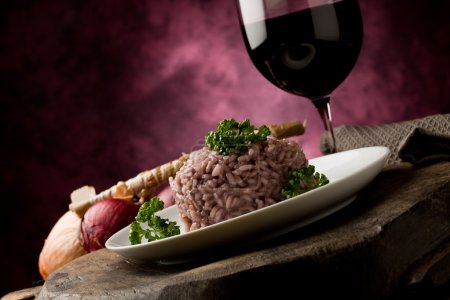 Risotto with red wine