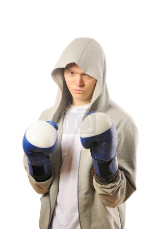 Man training boxing