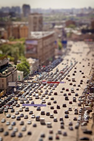 Moscow view with tilt-shift effect