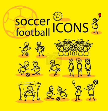 Soccer, football icons set