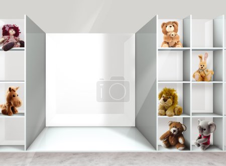 Shelves and toys