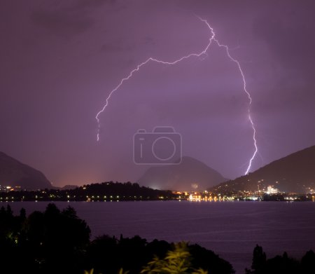 Lightning over the lake