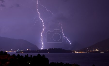 Lightning over the lake