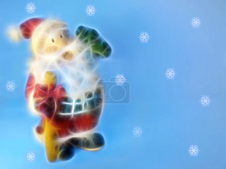 Cristmas card with Santa and snowflaks