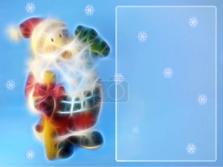 Xmas card with Santa and snowflak