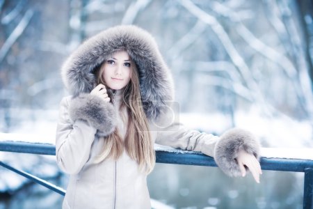Young woman winter portrait