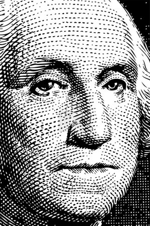 Vector Washington trace from $1 bill