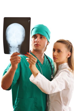 Doctors looking at x-ray