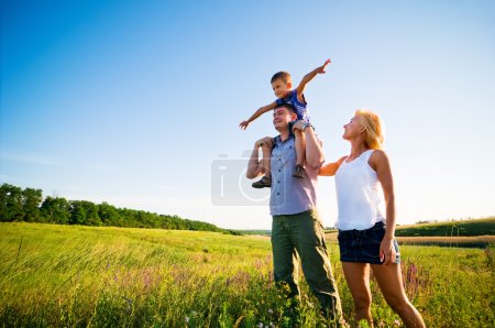 Family having fun outdoors