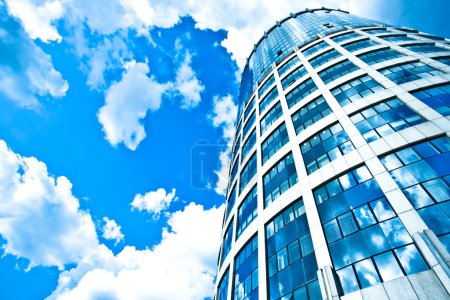 Blue modern office skyscraper