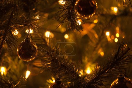 Warm Christmas Tree Decoration Abstract Background