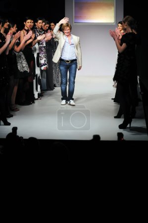 Young fashion designer on the stage