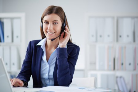 Businesswoman with headset