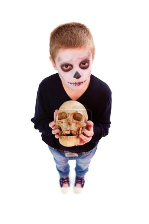 Boy with skull