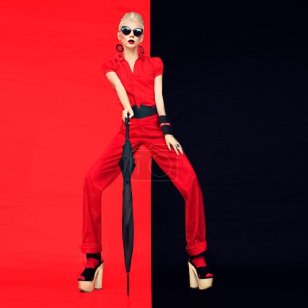 Black and red style fashion lady