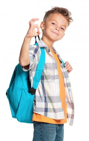 Boy with backpack