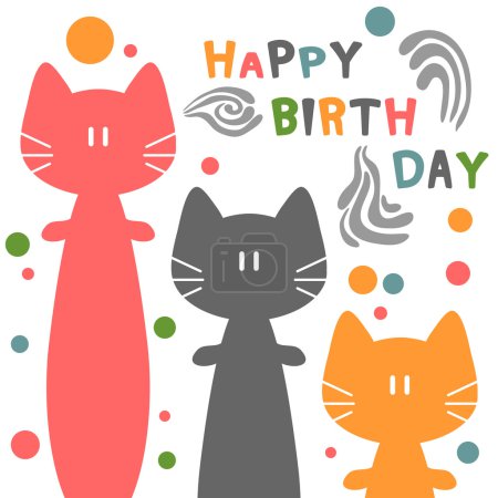 Birthday card with funny cats
