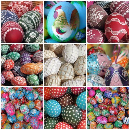 Easter eggs collage