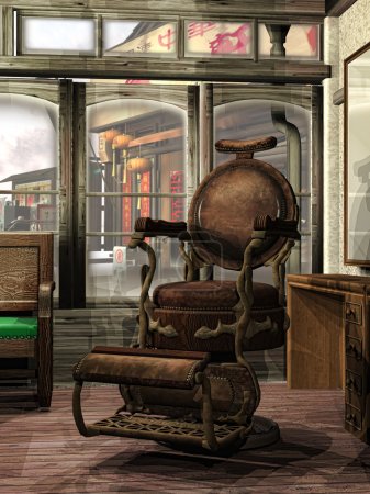 Steampunk barber's shop