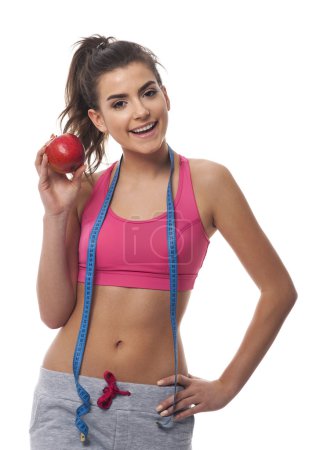 Woman promoting healthy lifestyle