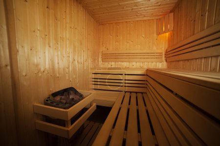 Interior of health wooden spa