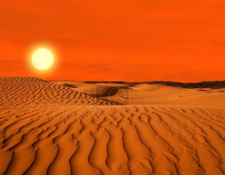 Desert of North Africa, sandy barkhans