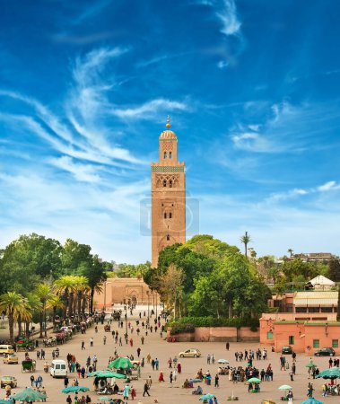 Main square of Marrakesh in old Medina. Morocco.