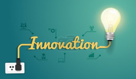 Vector innovation concept with creative light bulb idea