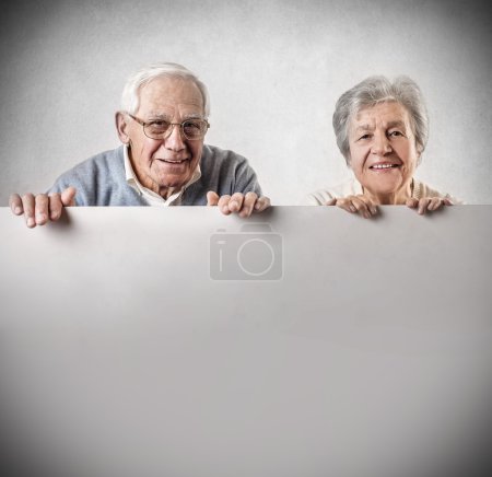 Old man and woman smiling